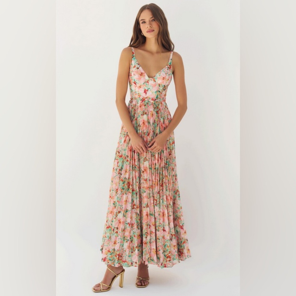 NWT Hutch Kylan Dress in Multi Azalea Garden Shantung Size 2